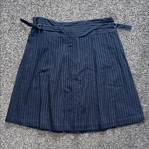Ben Sherman Navy Blue Striped Skirt Knee Length Size Medium